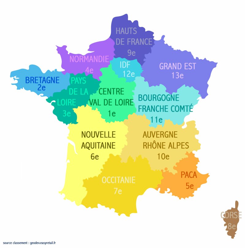 carte France dynamisme ouvertures franchises 2024