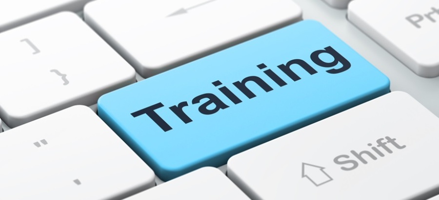 Keyboard with a blue "Training" key.