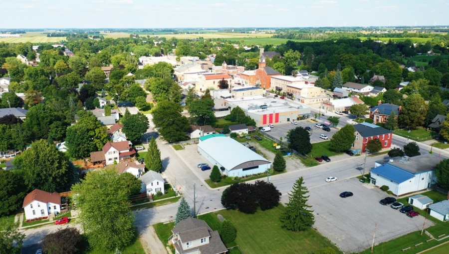 Aerial photo of Seaforth, Ontario, Canada.