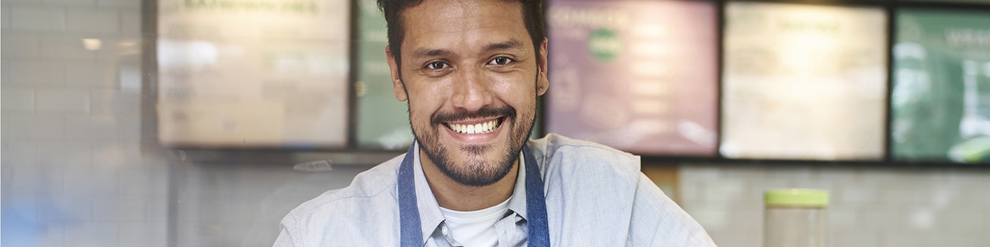 Emprendedor en restaurante rapido