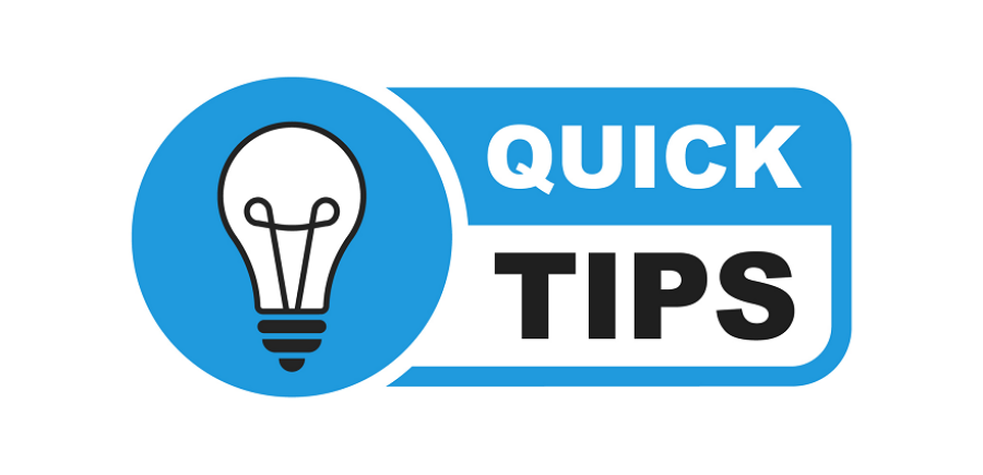 Quick tips logo with light bulb.