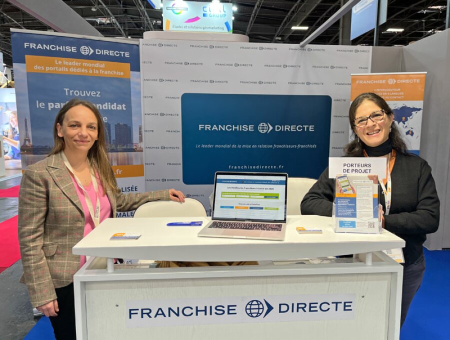 Caroline Truptil et Anne-Claire Hérel stand Franchise Directe Paris 2025