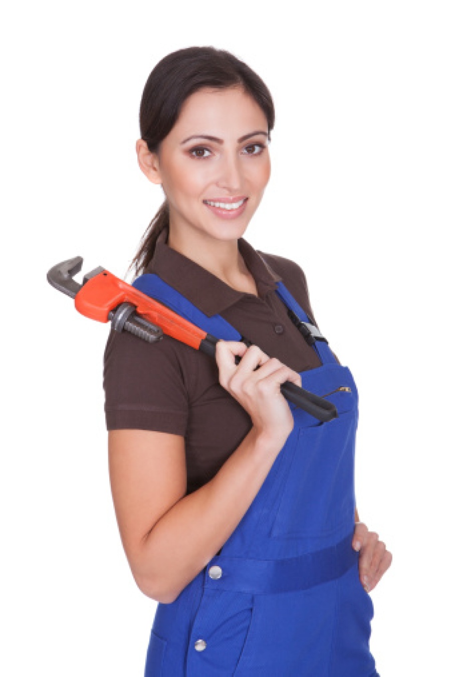 Female Plumber with Wrench