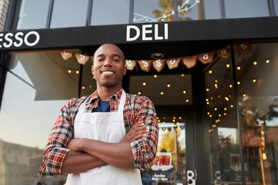 Black Man Coffee Shop Owner
