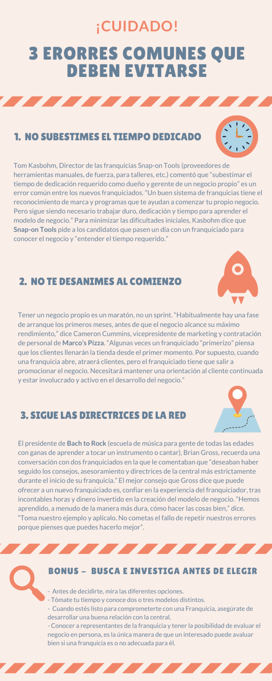 Infográfico - 3 errores que los franquiciatarios deben evitar