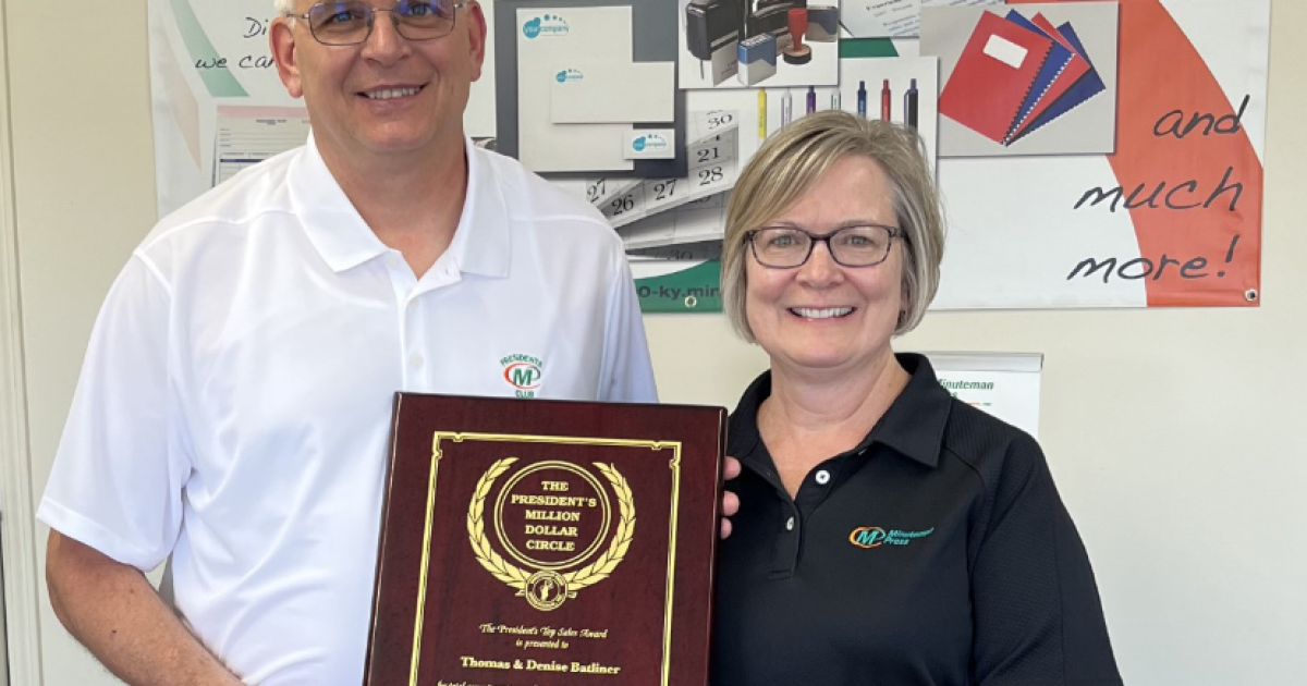 Minuteman Press MillionDollar Owners Thomas and Denise Batliner Share Keys to Business Growth