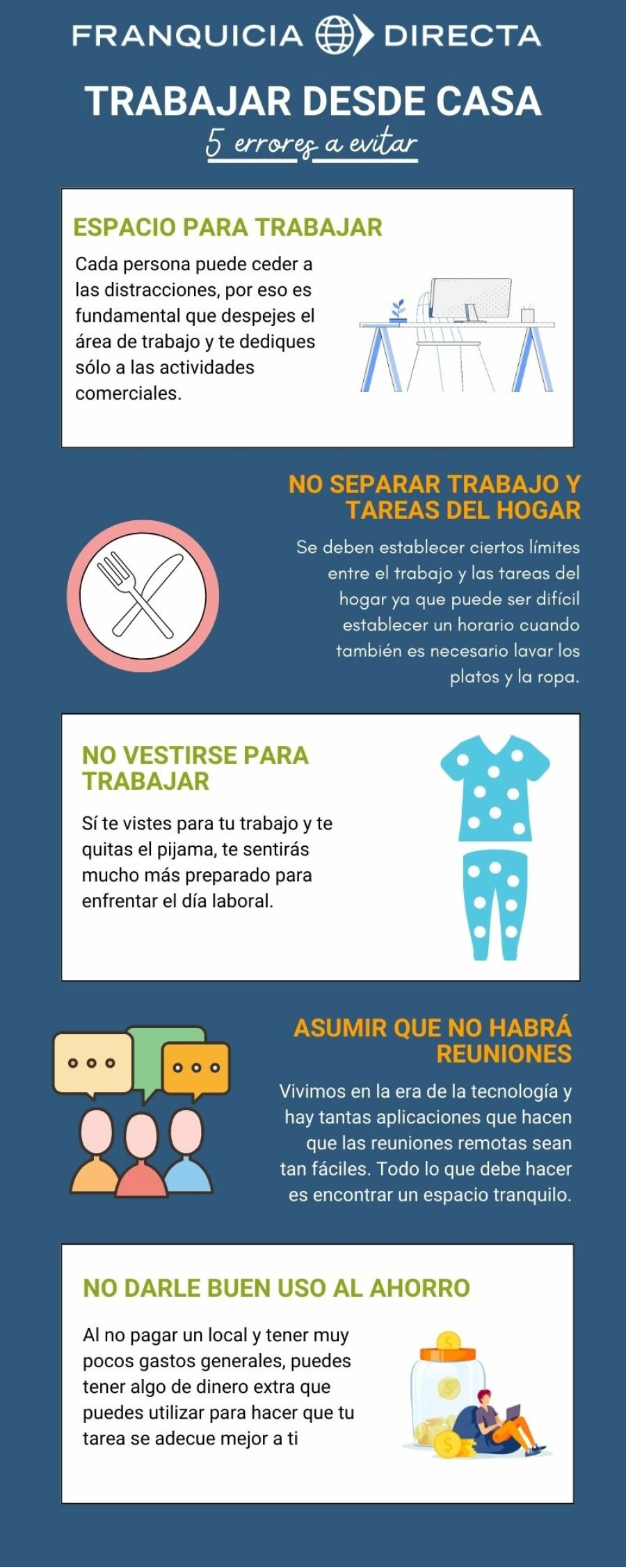 Infografía- Errores a evitar al trabajar desde casa