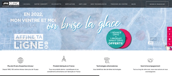 site web franchise JFG Clinic