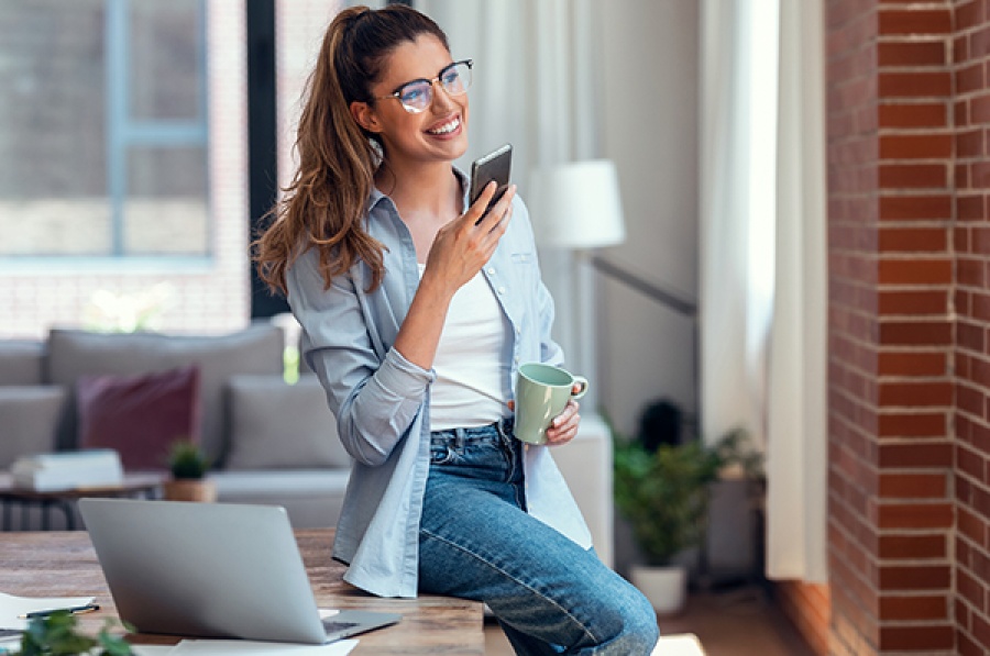 Business woman at home