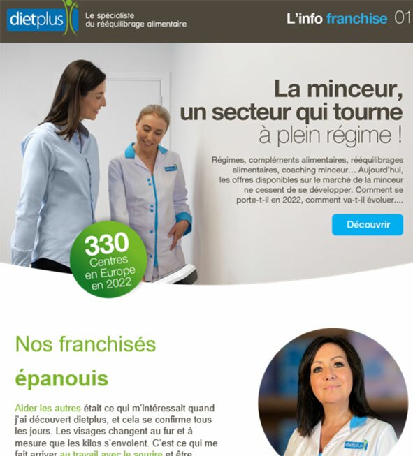 newsletter franchisés franchise dietplus