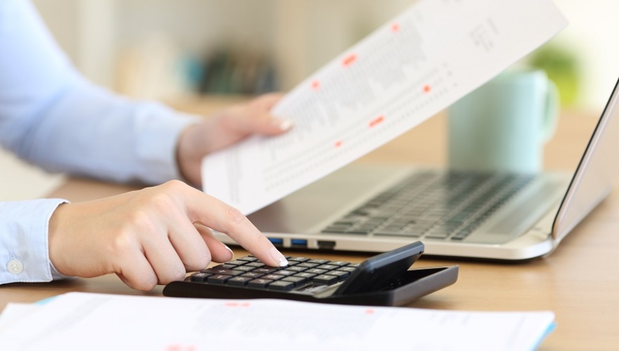 Accountant doing calculations.