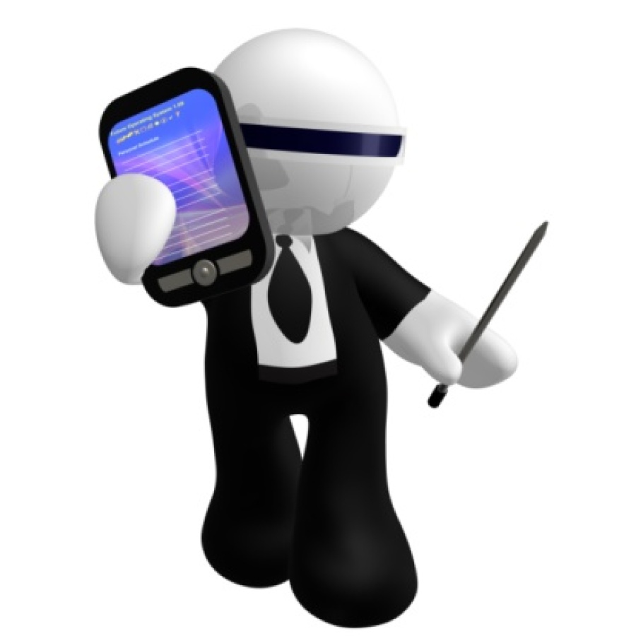 3D Businessman with PDA