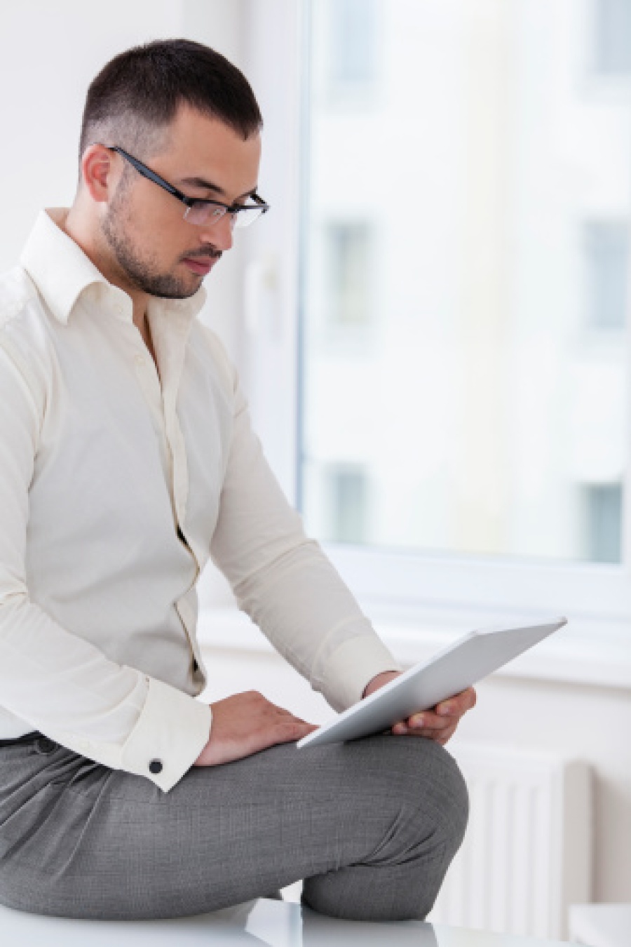 Businessman on Tablet
