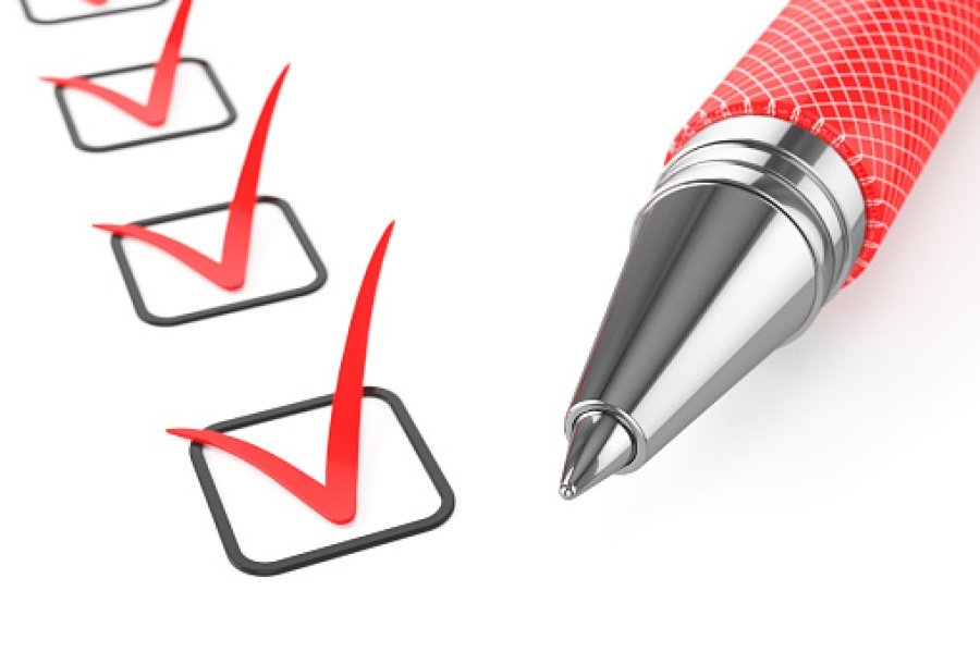 Checklist with Red Pen