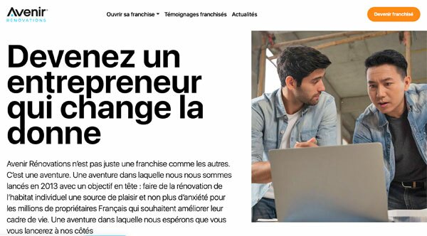 nouveau site franchise Avenir Rénovations