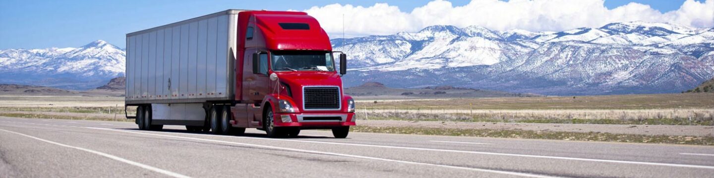 A shipping truck on the road