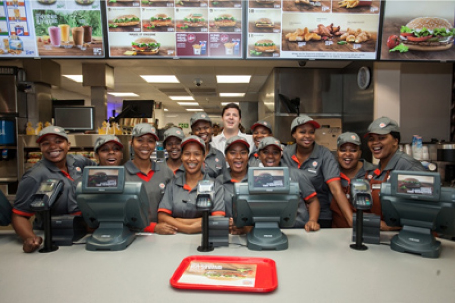 Happy Burger King staff