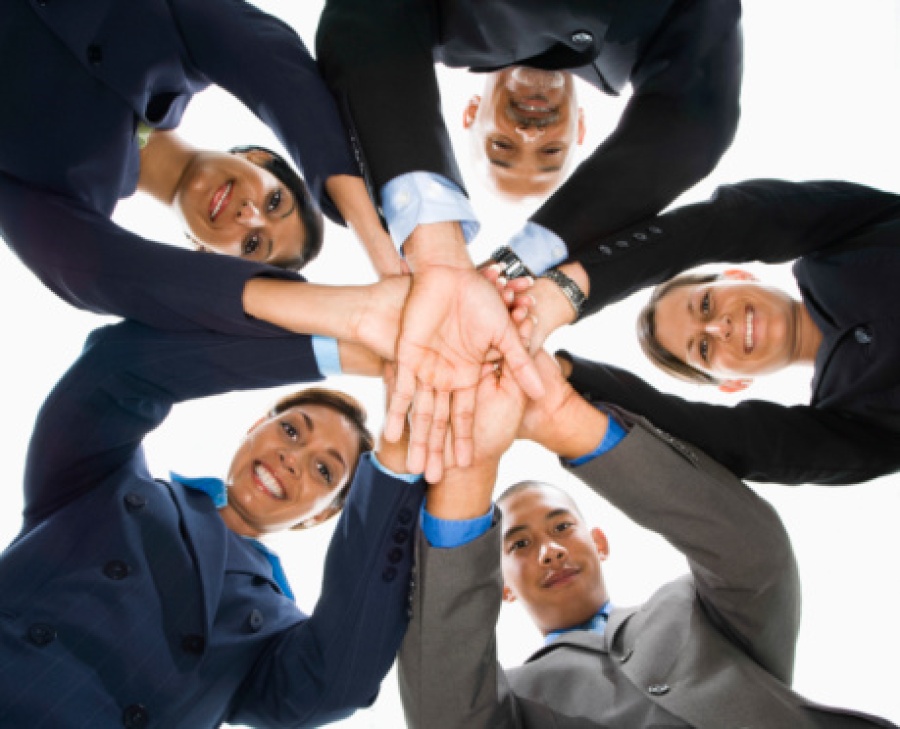 Businesspeople in Huddle