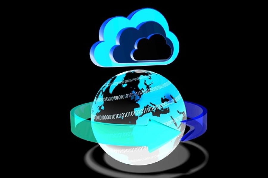 3D World Cloud Computing Concept