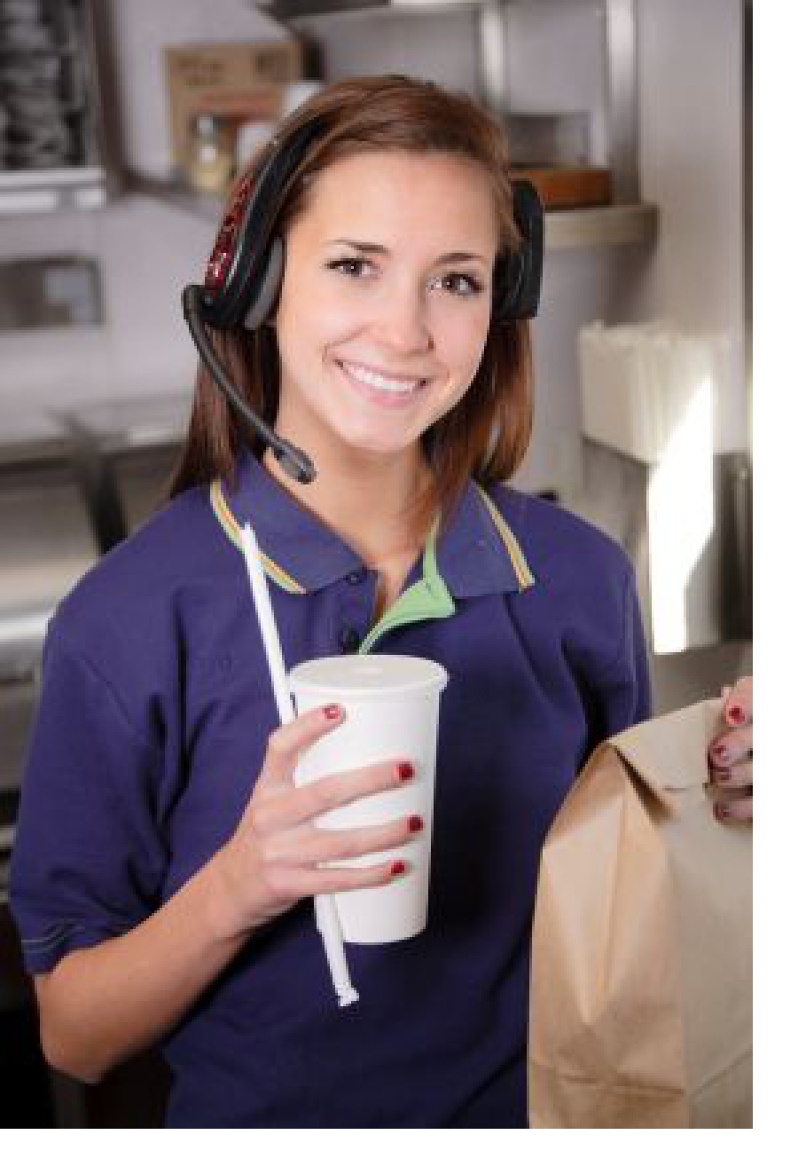 Franchise employee wearing uniform