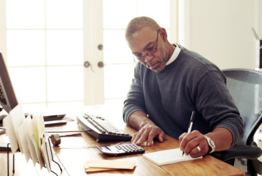 Man Working in a Home Office