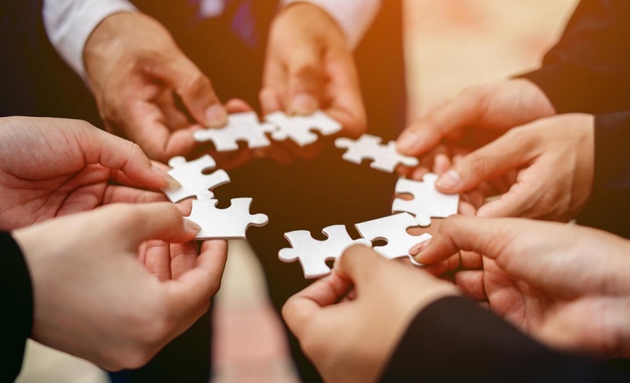 Franchise Unternehmenskultur Puzzleteile