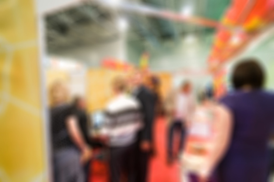 Blurred Tradeshow Crowd