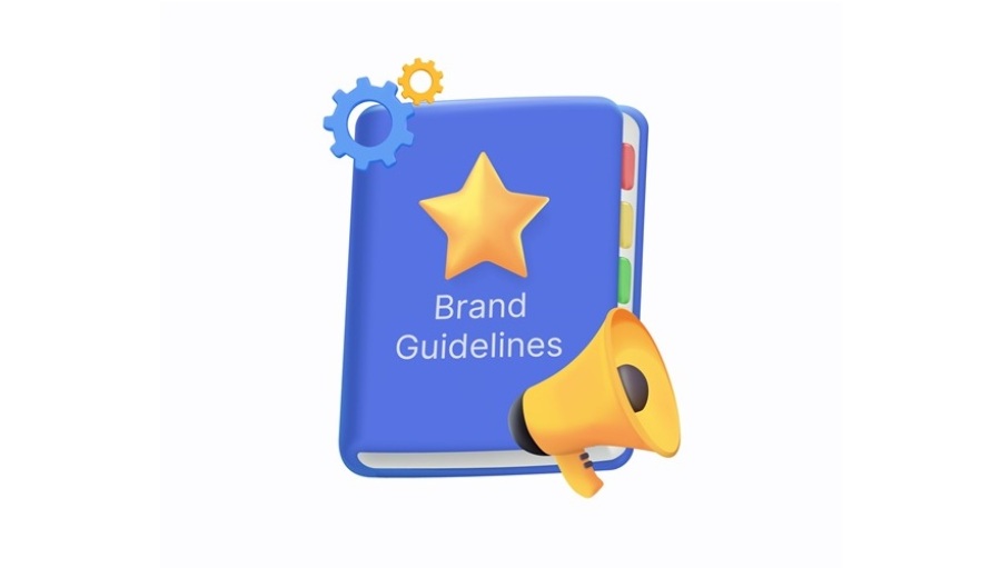 Illustration of brand guidelines manual.