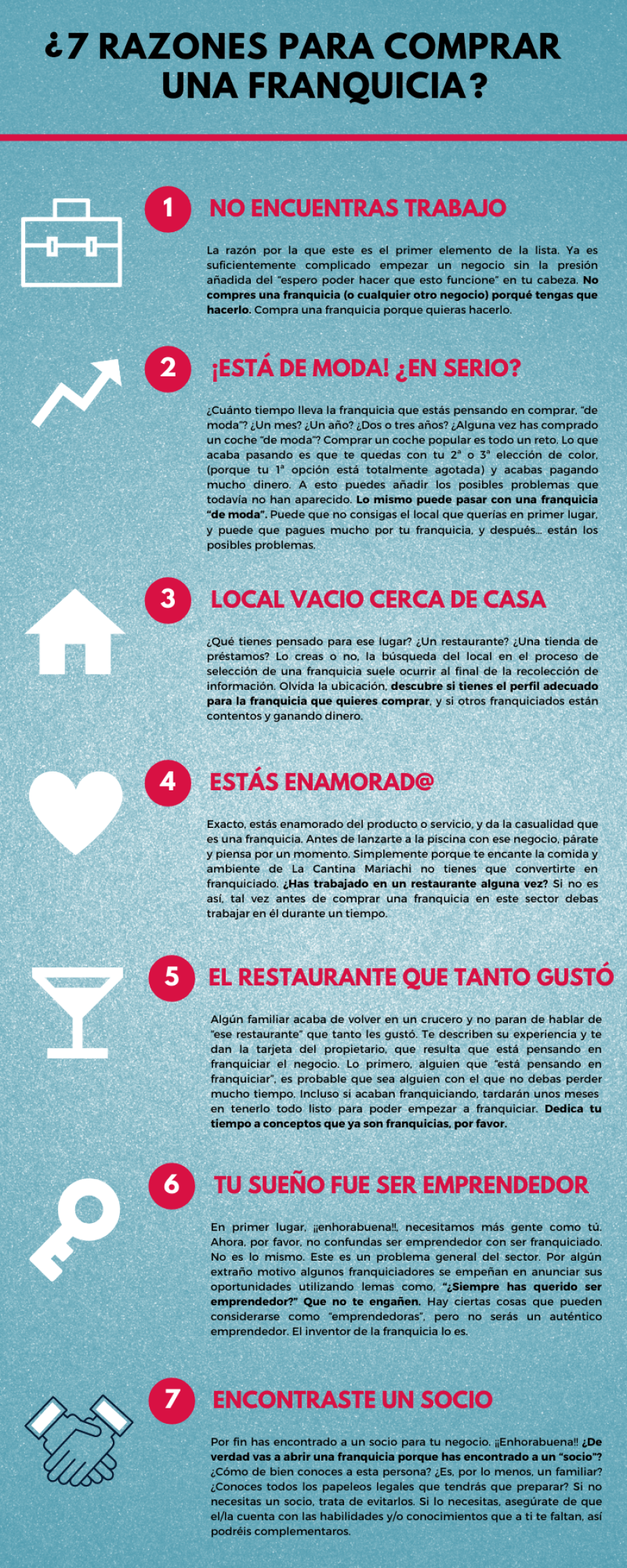 7 razones para invertir en franquicias - Infográfico