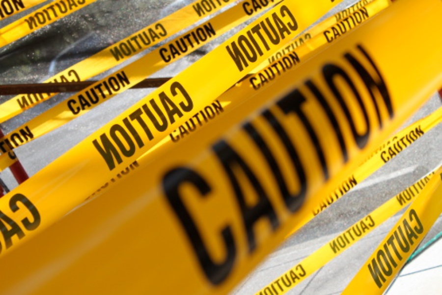 View with Caution Tape