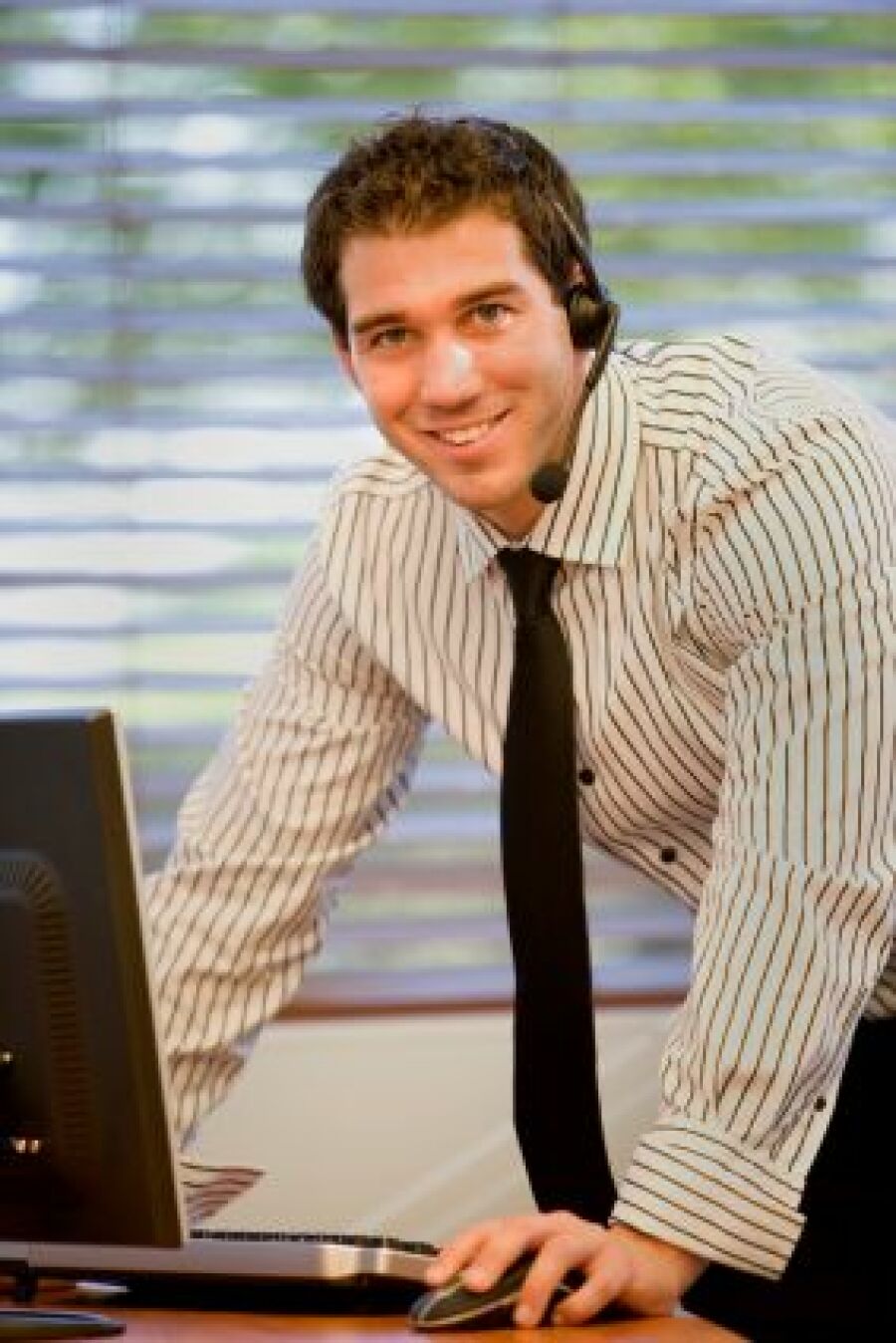 Young man as franchisee