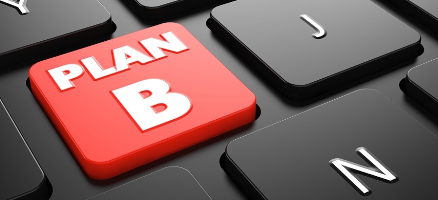 Red Plan B button on keyboard.