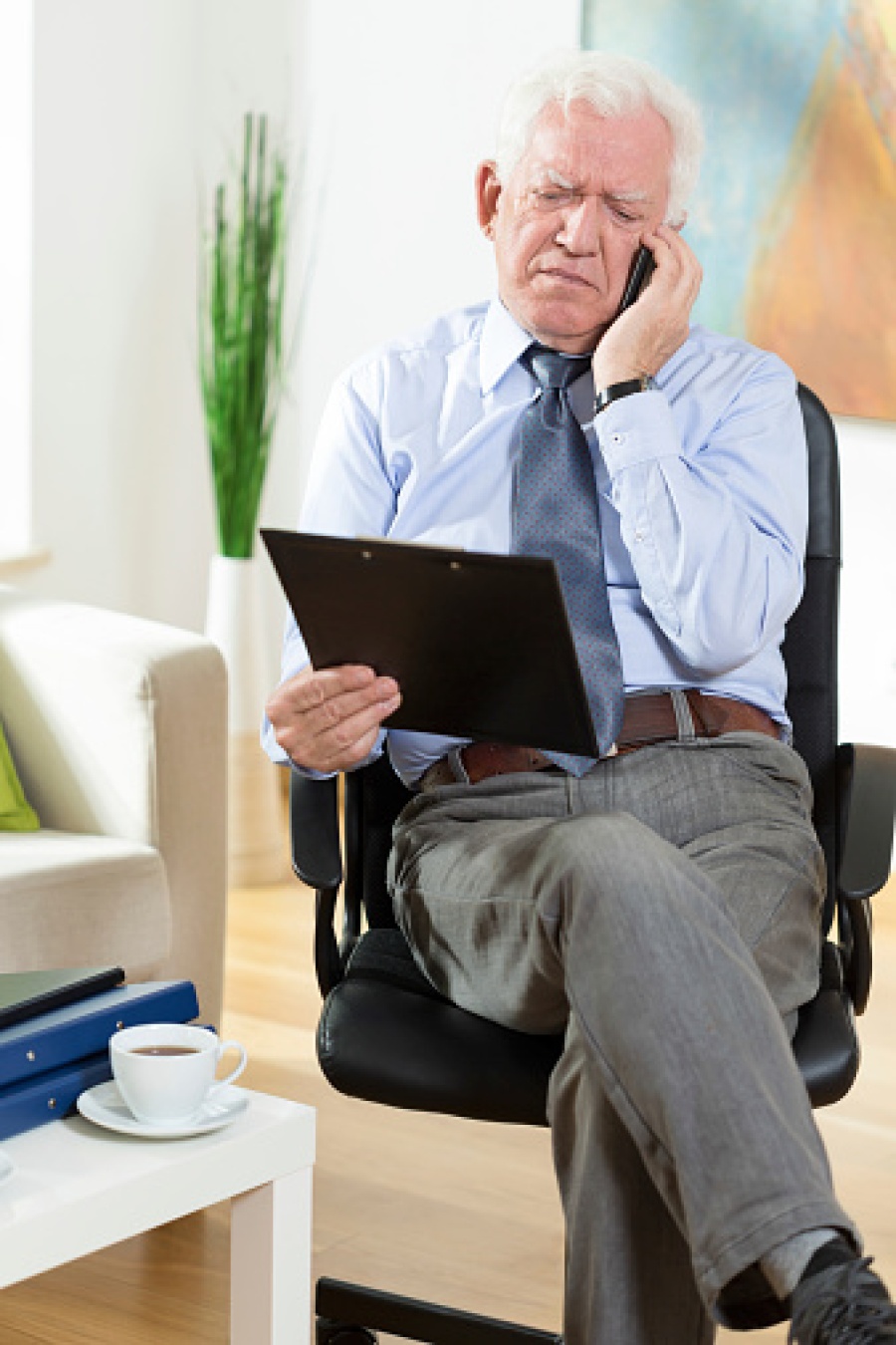 Elderly Businessman on Phone