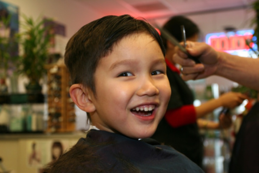 Little Boy Getting a Haircut